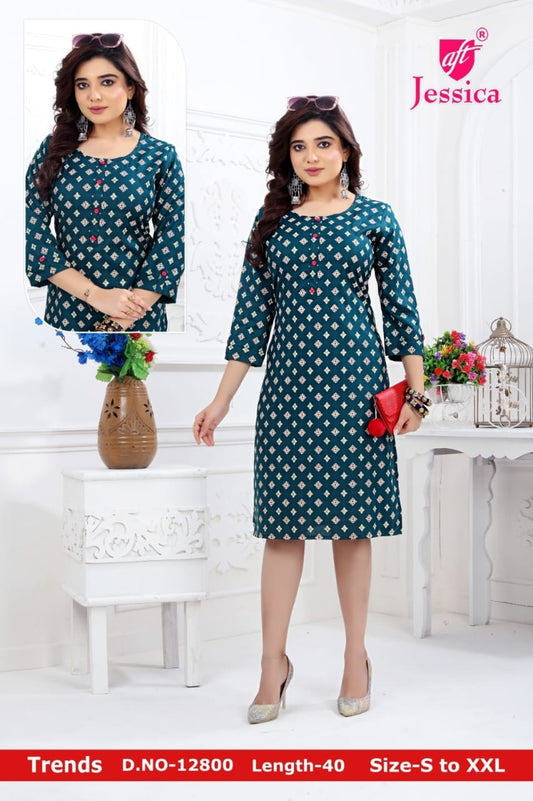 JESSICA Brand | LIVA Certified | 40" LENGTH Straight Kurti | JC53