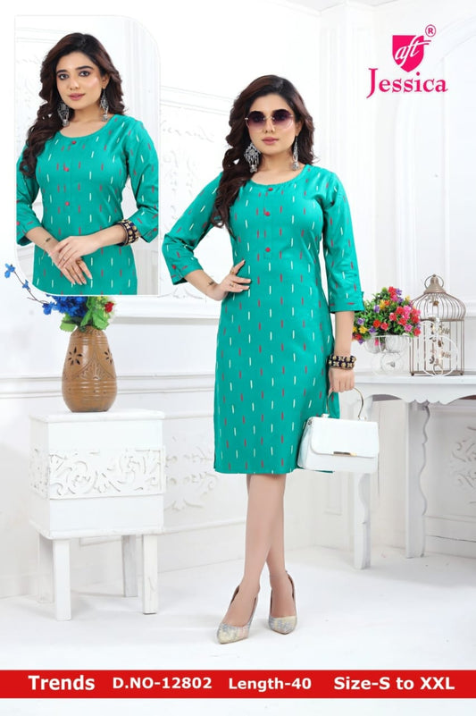 JESSICA Brand | LIVA Certified | 40" LENGTH Straight Kurti | JC57