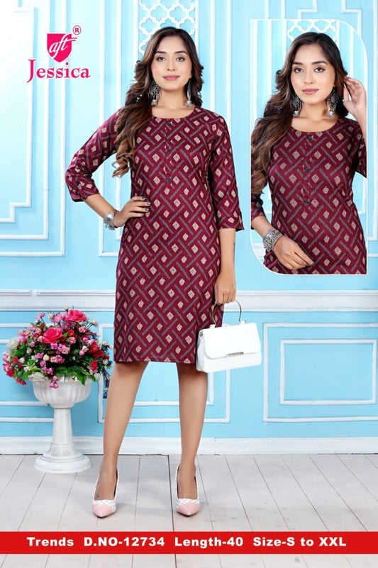 JESSICA Brand | LIVA Certified | 40" LENGTH Straight Kurti | JC62