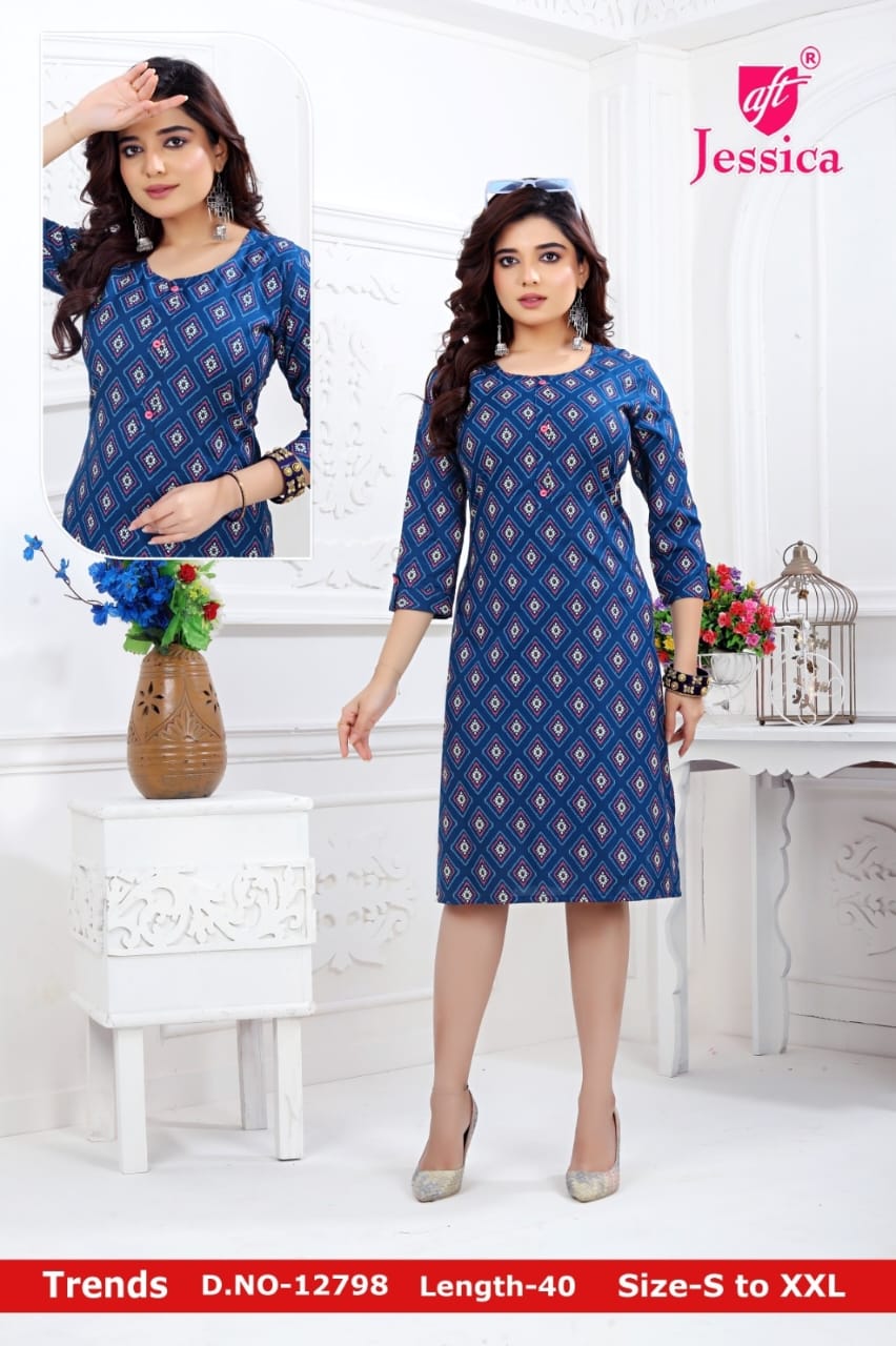 JESSICA Brand | LIVA Certified | 40" LENGTH Straight Kurti | JC64