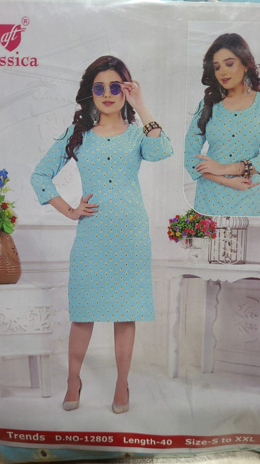 JESSICA Brand | LIVA Certified | 40" LENGTH Straight Kurti | JC65