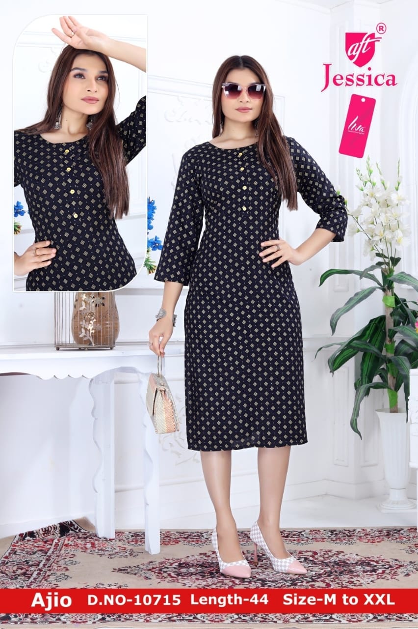 JESSICA Brand | LIVA Certified | 44" LENGTH Straight Kurti | JC66