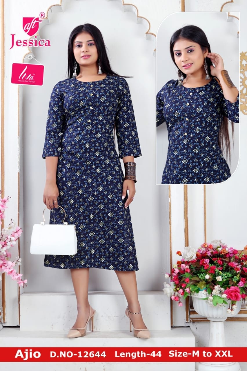 JESSICA Brand | LIVA Certified | 44" LENGTH Straight Kurti | JC67