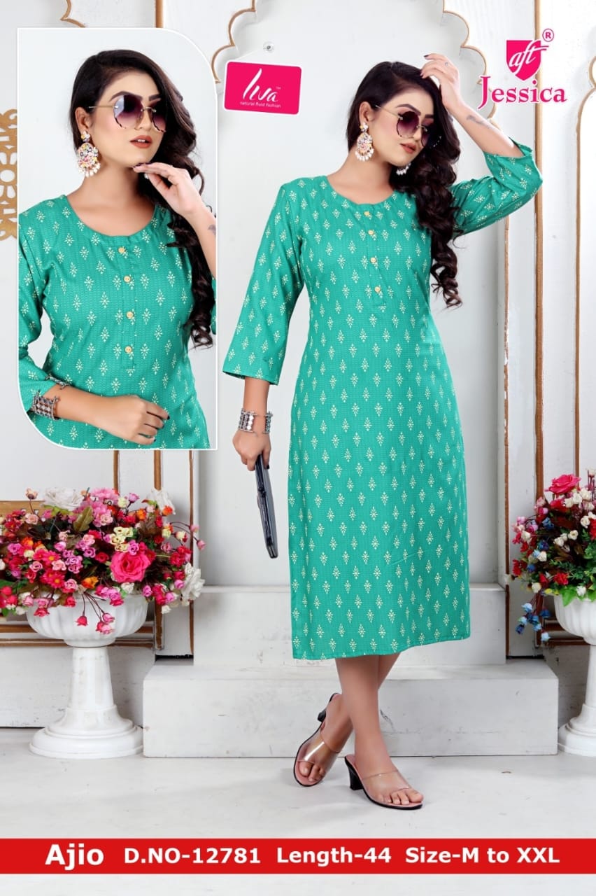 JESSICA Brand | LIVA Certified | 44" LENGTH Straight Kurti | JC69