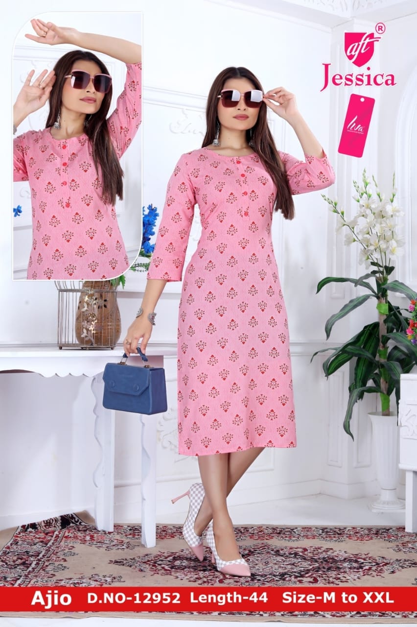 JESSICA Brand | LIVA Certified | 44" LENGTH Straight Kurti | JC71