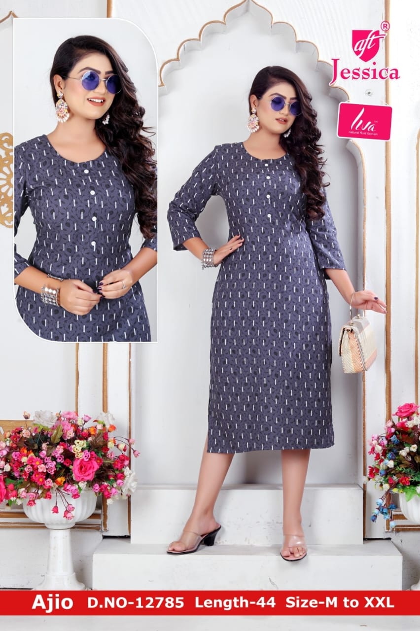 JESSICA Brand | LIVA Certified | 44" LENGTH Straight Kurti | JC72