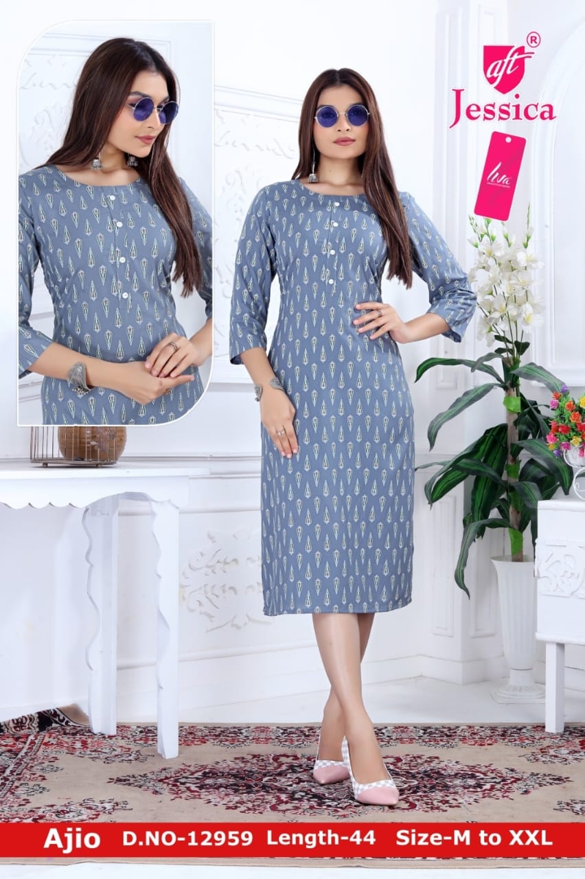 JESSICA Brand | LIVA Certified | 44" LENGTH Straight Kurti | JC73