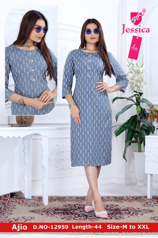 JESSICA Brand | LIVA Certified | 44" LENGTH Straight Kurti | JC73