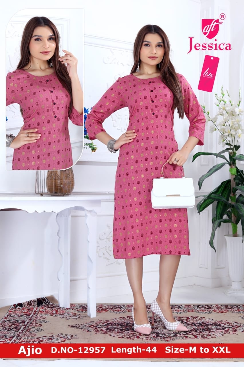 JESSICA Brand | LIVA Certified | 44" LENGTH Straight Kurti | JC74