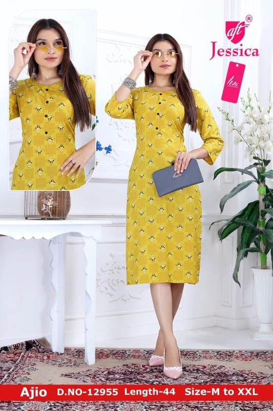 JESSICA Brand | LIVA Certified | 44" LENGTH Straight Kurti | JC75