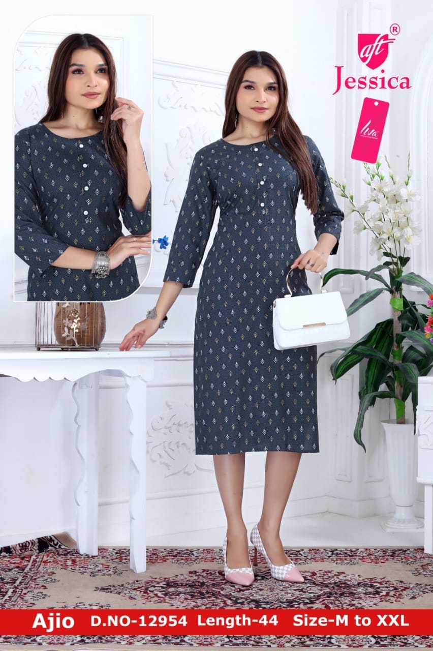 JESSICA Brand | LIVA Certified | 44" LENGTH Straight Kurti | JC79