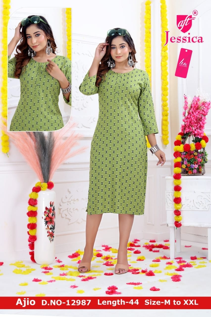 JESSICA Brand | LIVA Certified | 44" LENGTH Straight Kurti | JC80