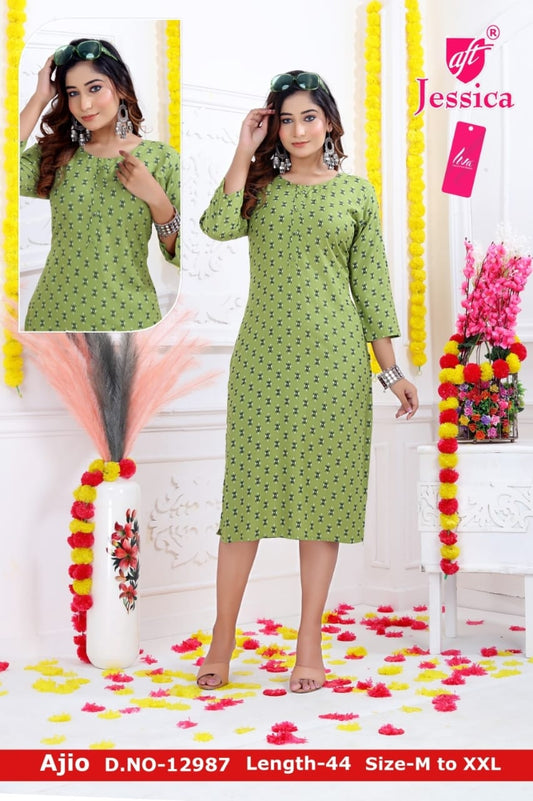 JESSICA Brand | LIVA Certified | 44" LENGTH Straight Kurti | JC80