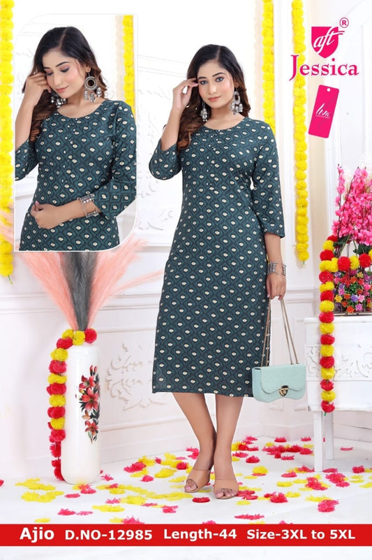 JESSICA Brand | LIVA Certified | 44" LENGTH Straight Kurti | JC81