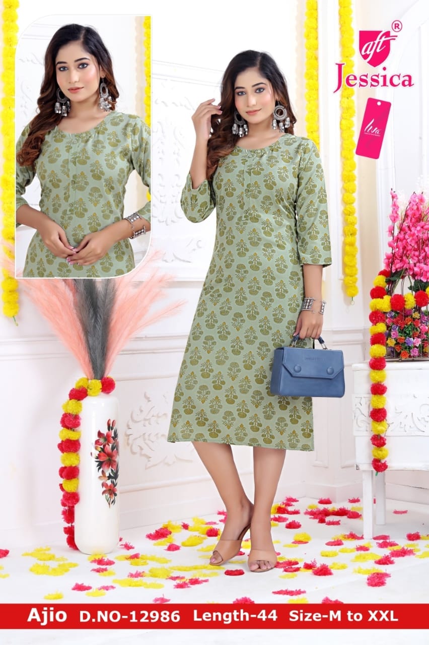 JESSICA Brand | LIVA Certified | 44" LENGTH Straight Kurti | JC83