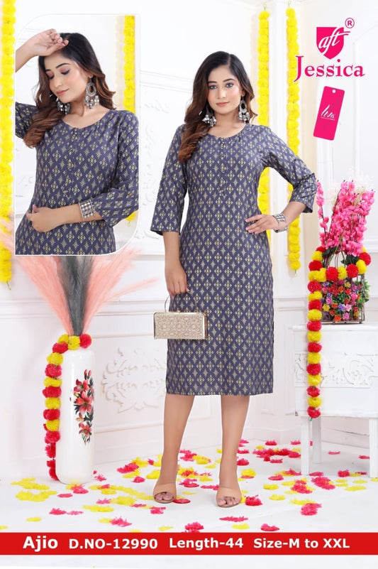 JESSICA Brand | LIVA Certified | 44" LENGTH Straight Kurti | JC84