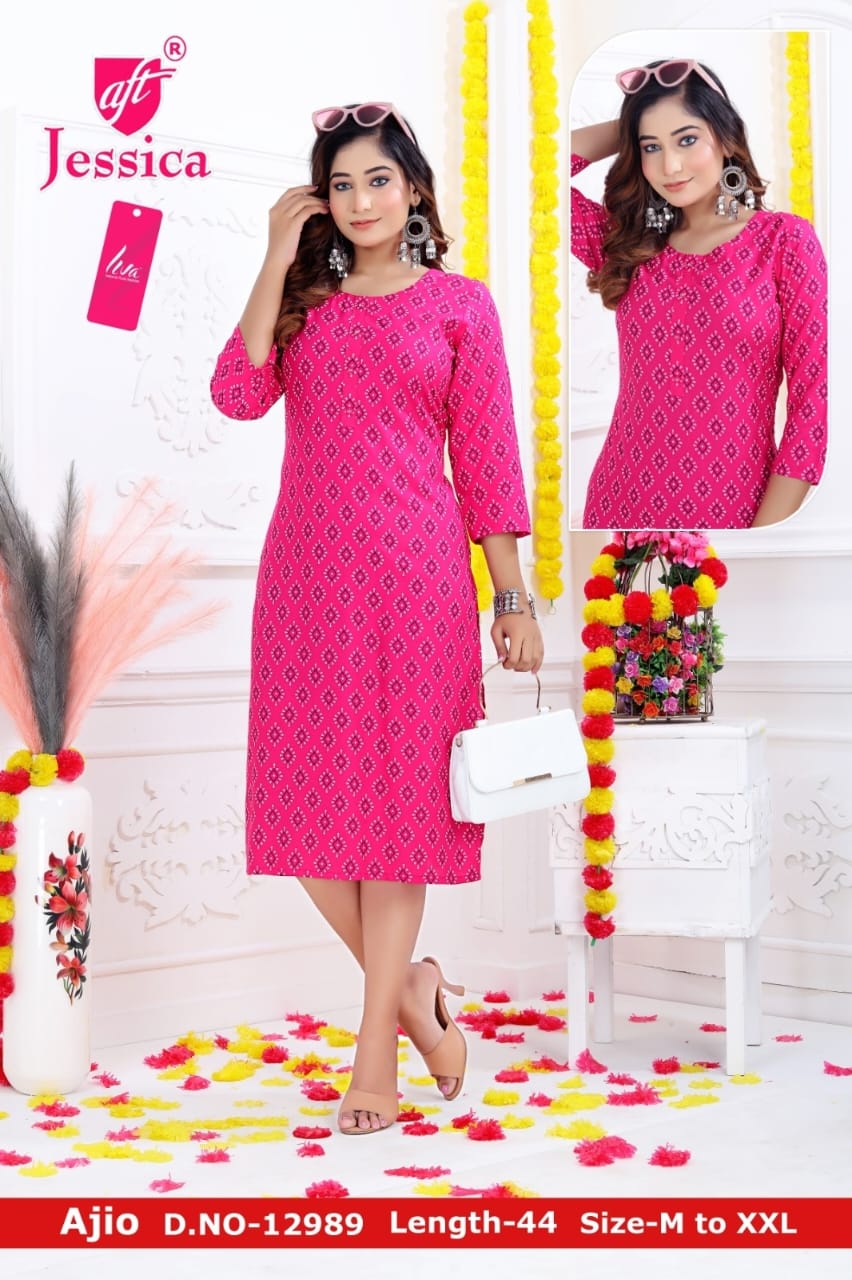 JESSICA Brand | LIVA Certified | 44" LENGTH Straight Kurti | JC85