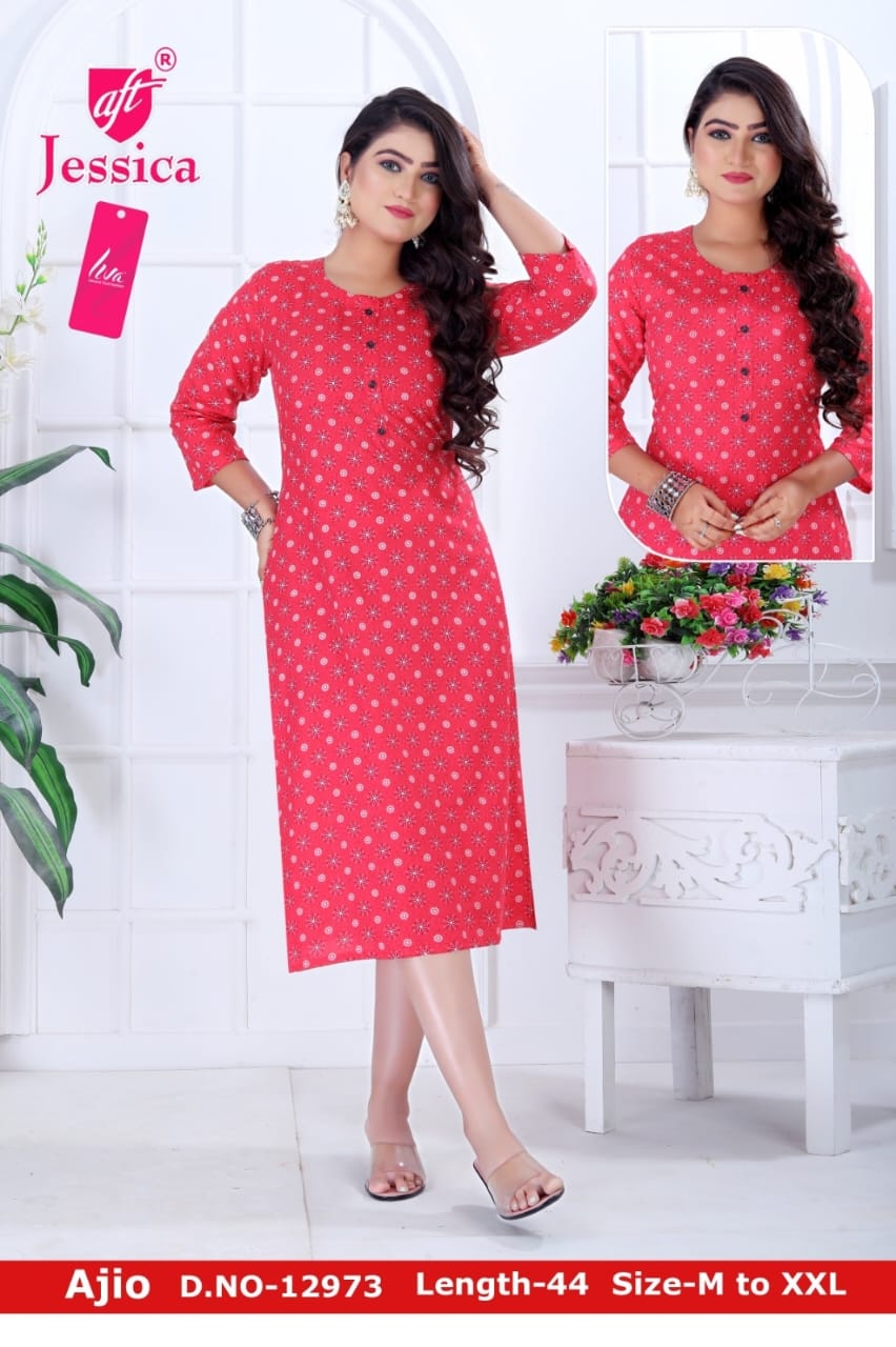 JESSICA Brand | LIVA Certified | 44" LENGTH Straight Kurti | JC86