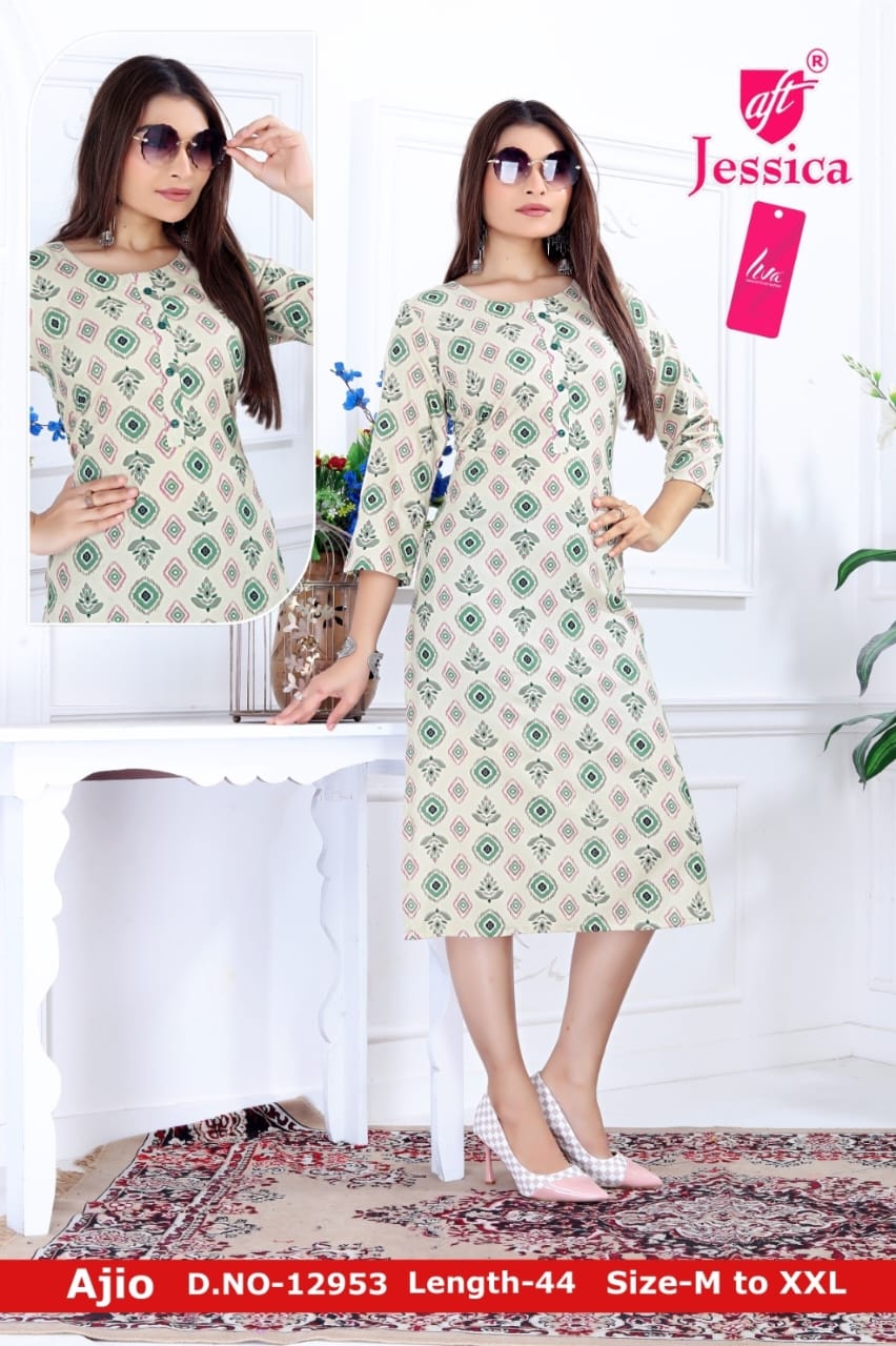 JESSICA Brand | LIVA Certified | 44" LENGTH Straight Kurti | JC87