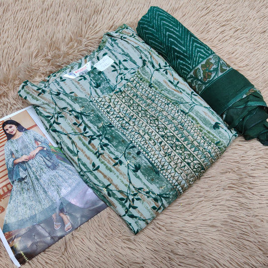 Rayon Anarkali with Shawl | KS283