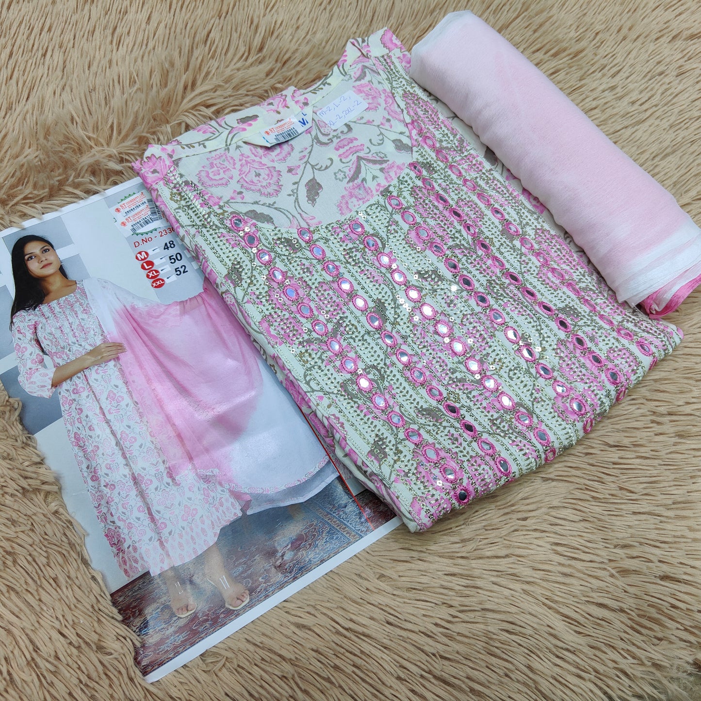 Rayon Anarkali with Shawl | KS289