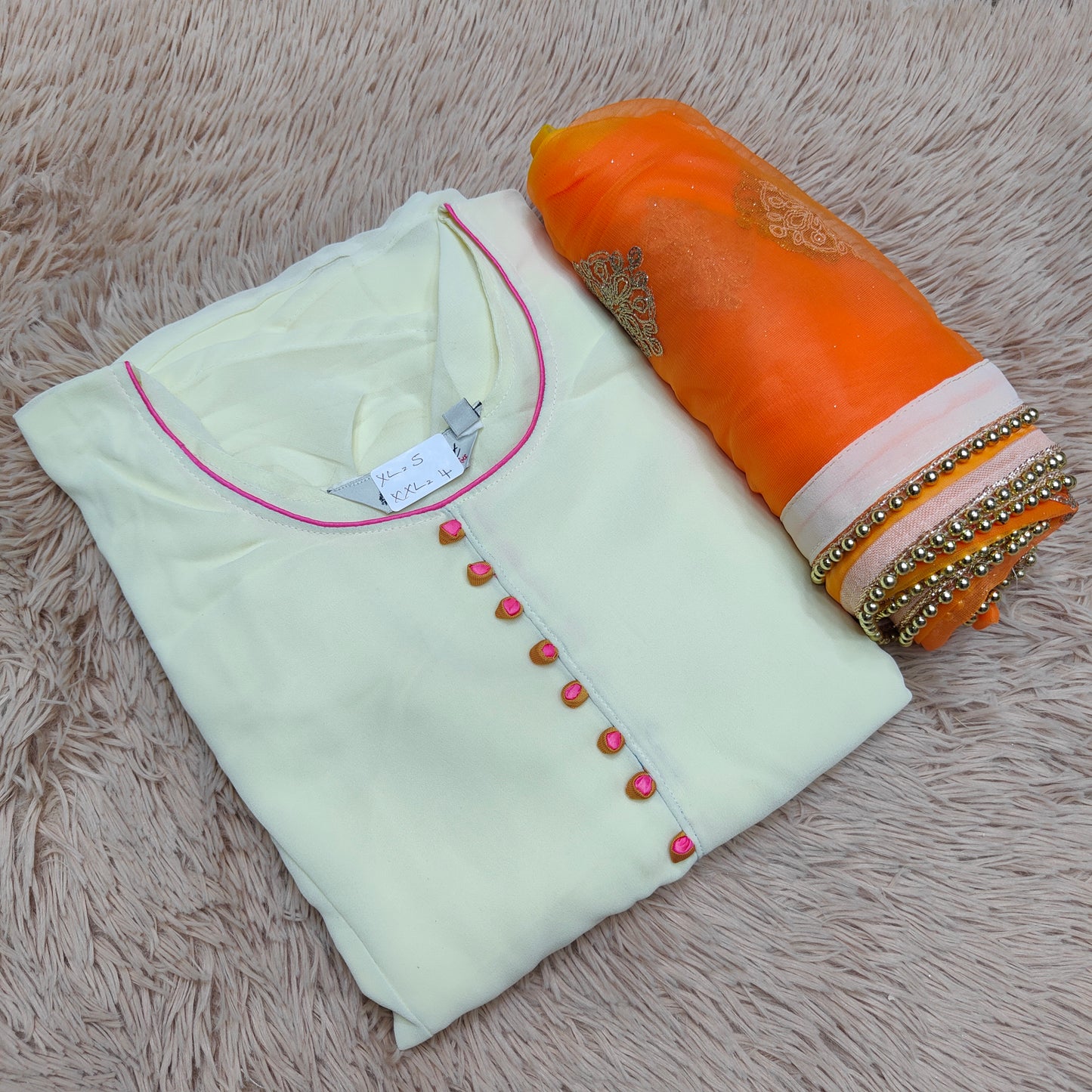 Chiffon Anarkali Kurti with Shawl | KS378