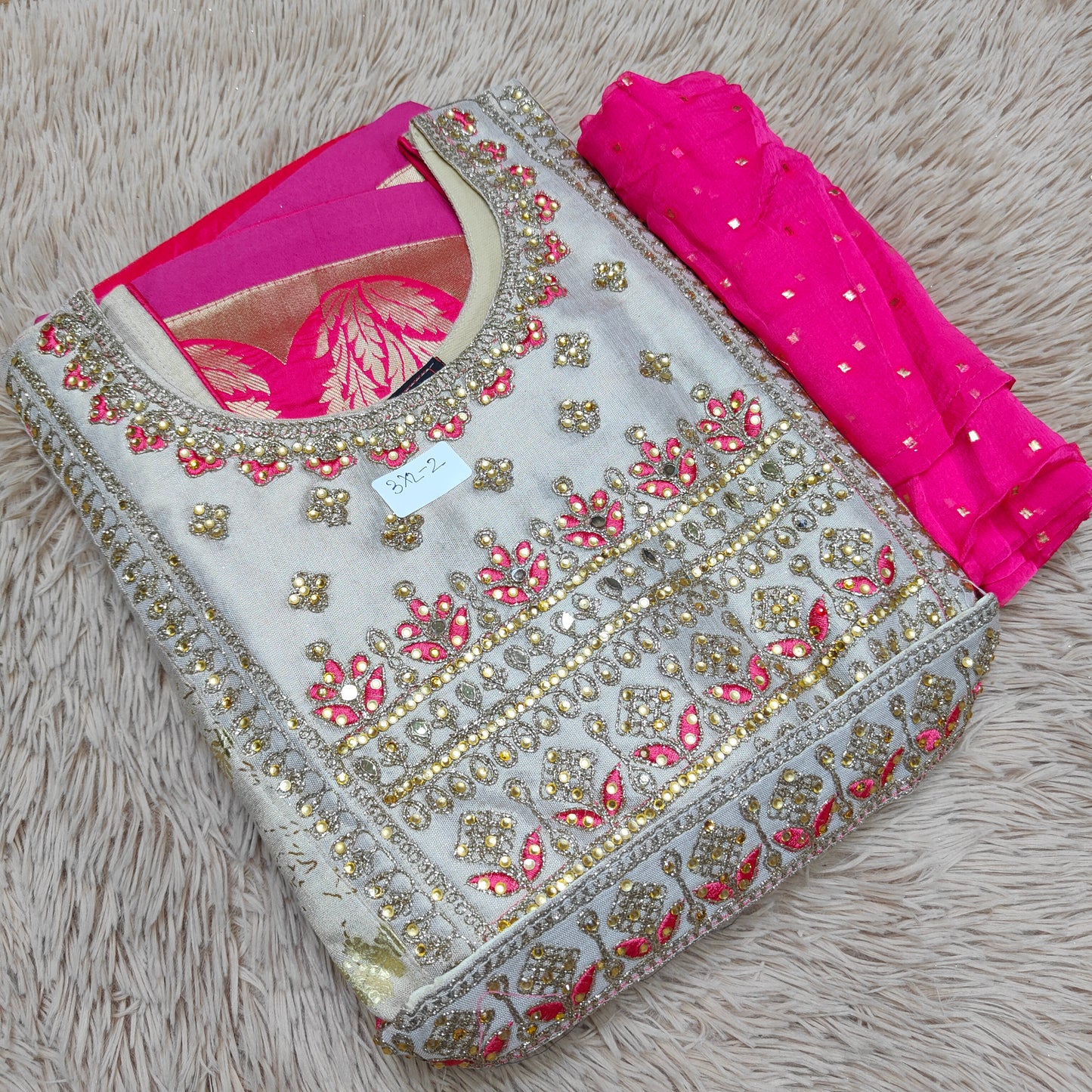 Tissue Anarkali Kurti with Shawl | KS387