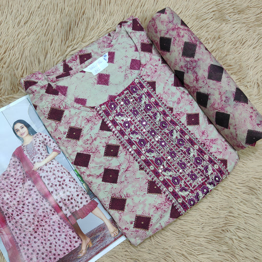 Rayon Kurti with Shawl | KS411