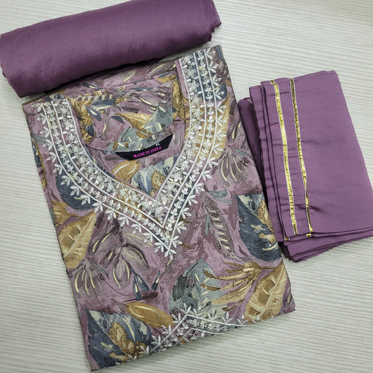 Modal Aaliya Cut Set | Chanderi Silk | MC07