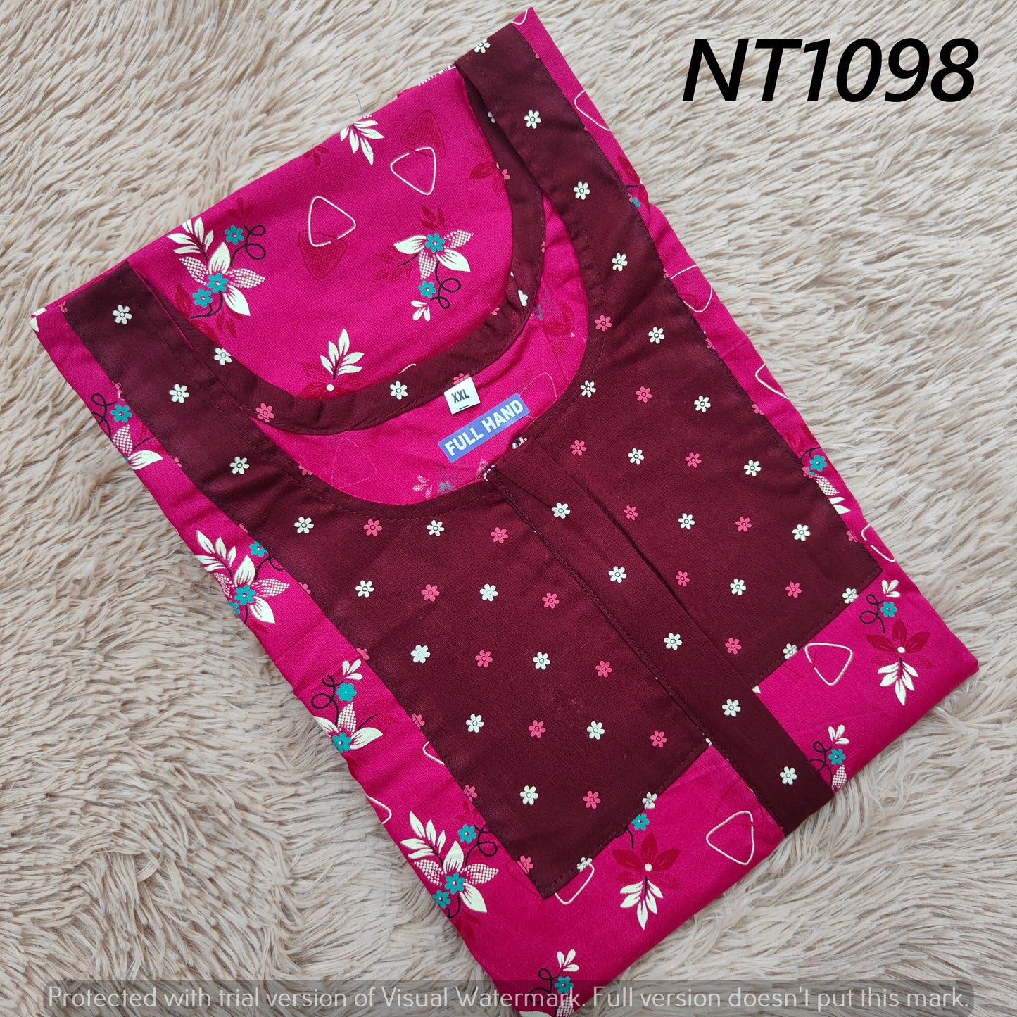 Full Hand Nighty | Premium Cotton NT1098