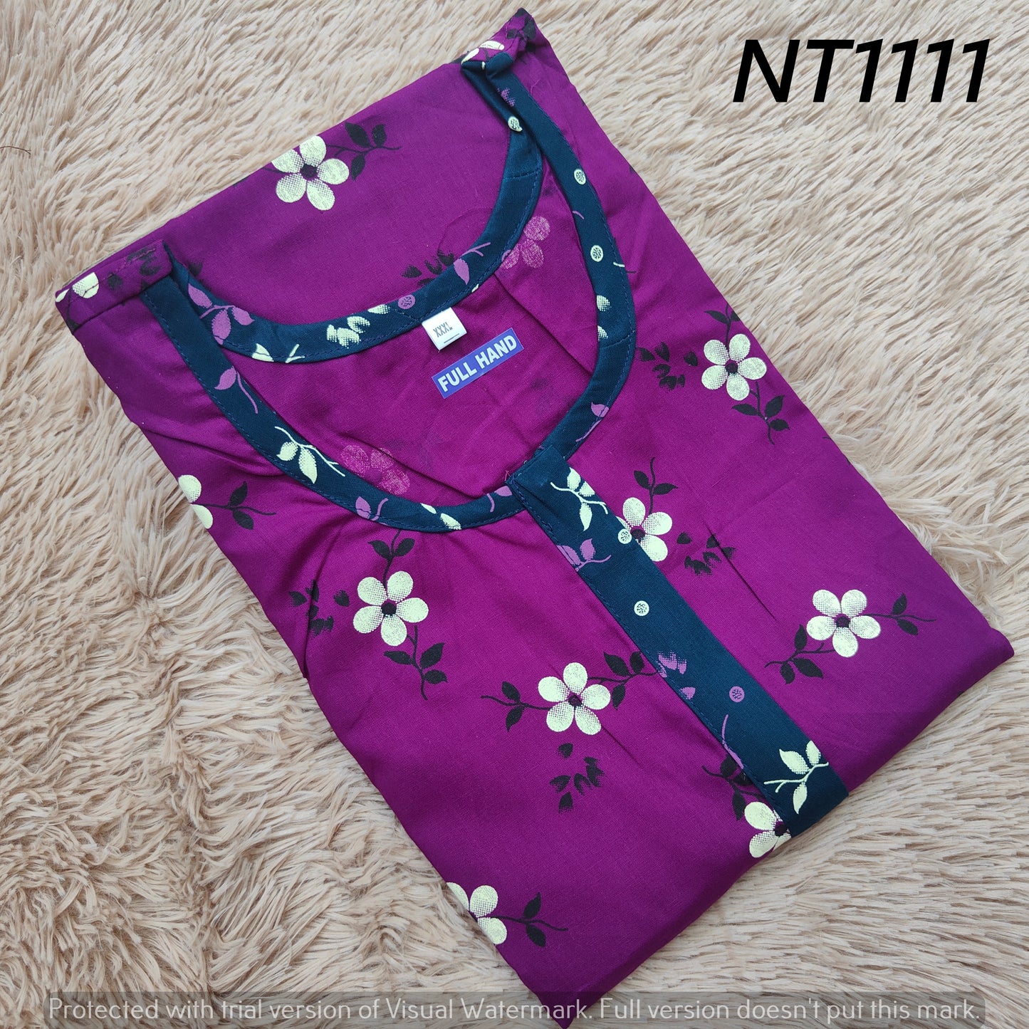 Full Hand Nighty | Premium Cotton NT1111