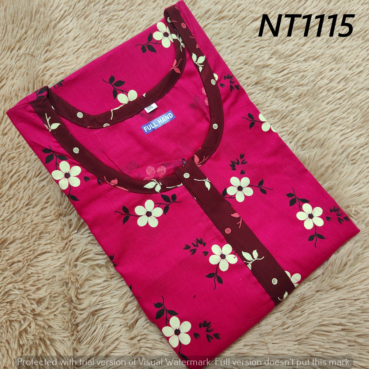 Full Hand Nighty | Premium Cotton NT1115