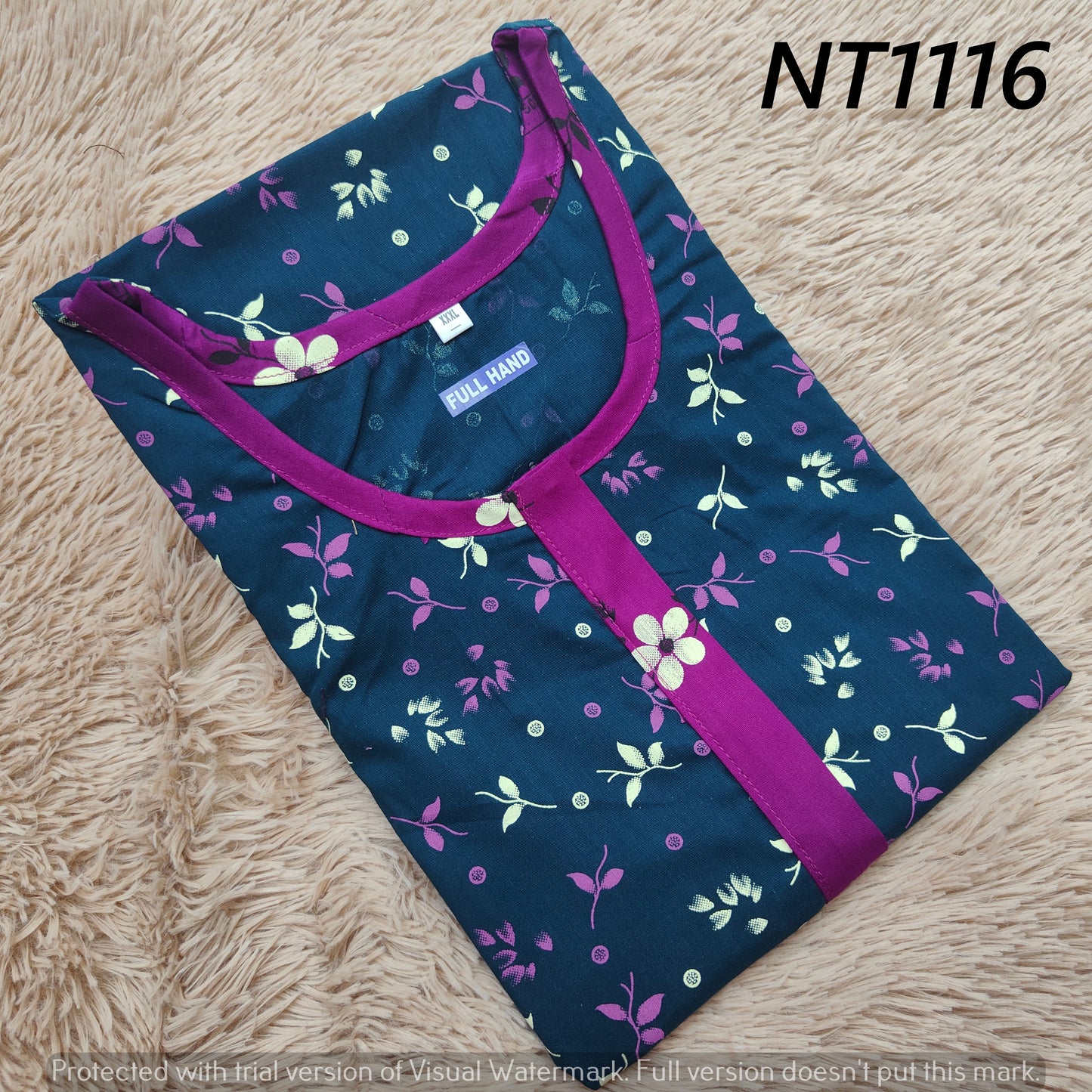 Full Hand Nighty | Premium Cotton NT1116