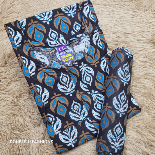 Premium Cotton Shawl Nighty | NT1364