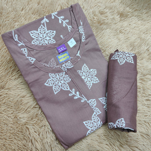 Premium Cotton Shawl Nighty | NT142