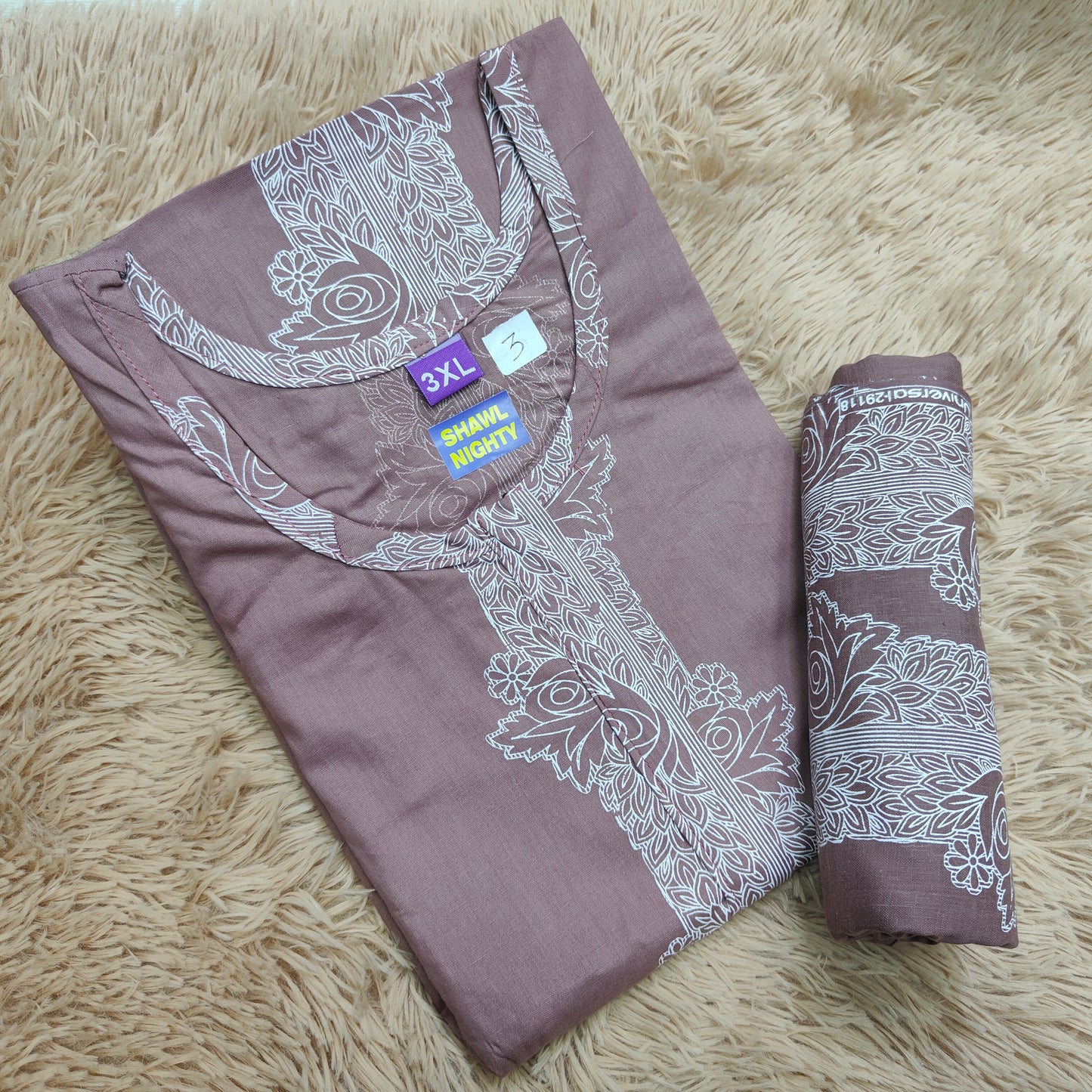 Premium Cotton Shawl Nighty | NT145