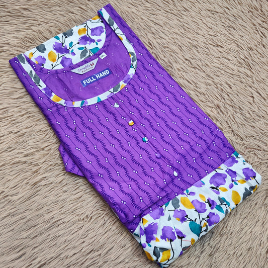 Full Hand Frock Nighty | Premium Quality | NT2292