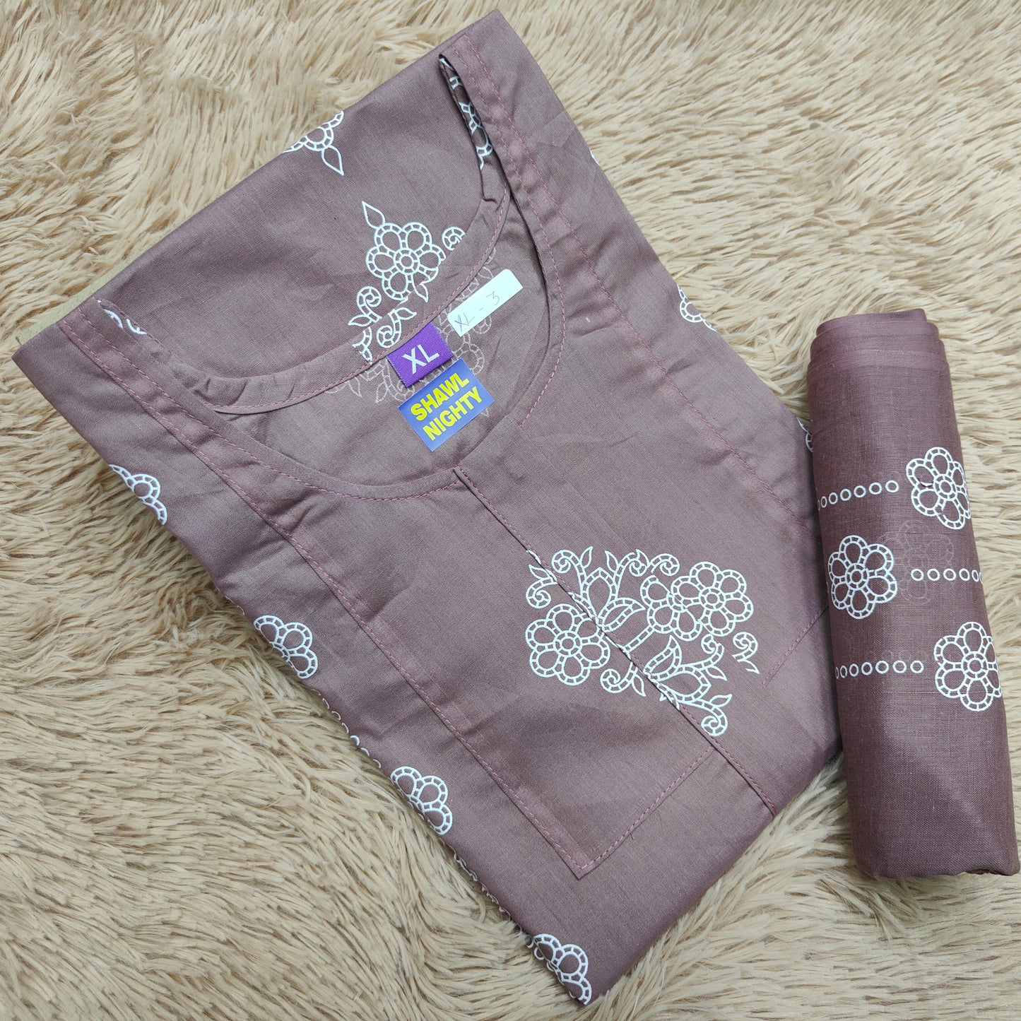 Premium Cotton Shawl Nighty | NT537