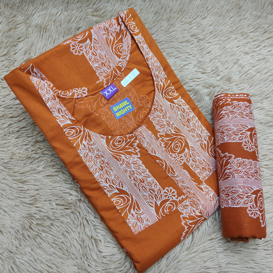 Premium Cotton Shawl Nighty | NT557