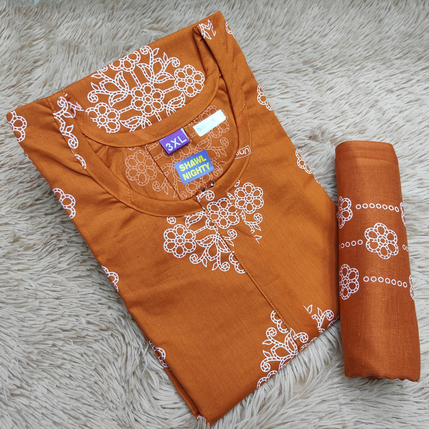 Premium Cotton Shawl Nighty | NT559