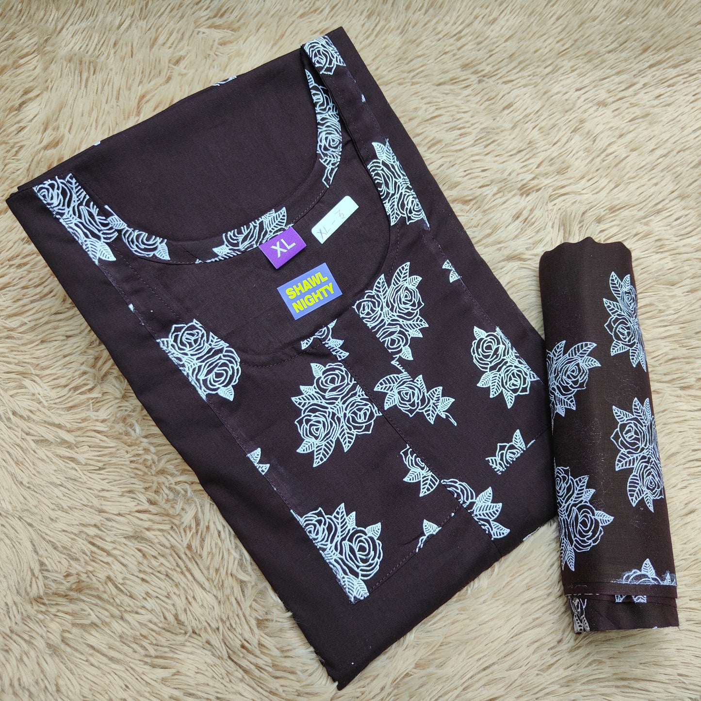 Premium Cotton Shawl Nighty | NT565