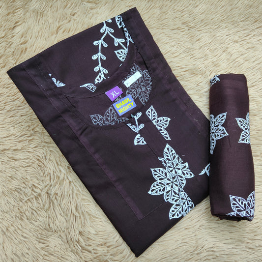 Premium Cotton Shawl Nighty | NT567