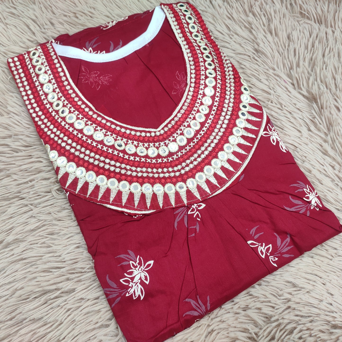 Embroidery Nighty | Rajwadi Cotton | NT787