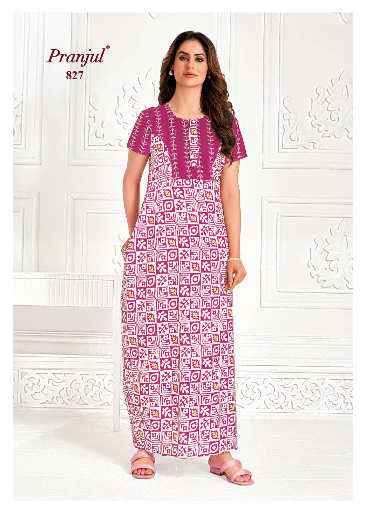 Pranjul Nighty | Pure Cotton | PN827