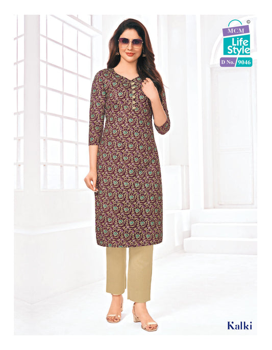 MCM | Pure Cotton SIDE CUT KURTI | 45" Length | SD17