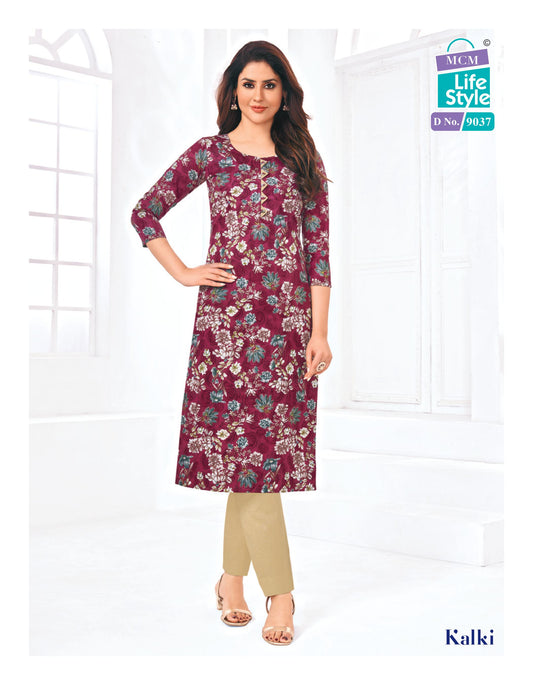 MCM | Pure Cotton SIDE CUT KURTI | 45" Length | SD27