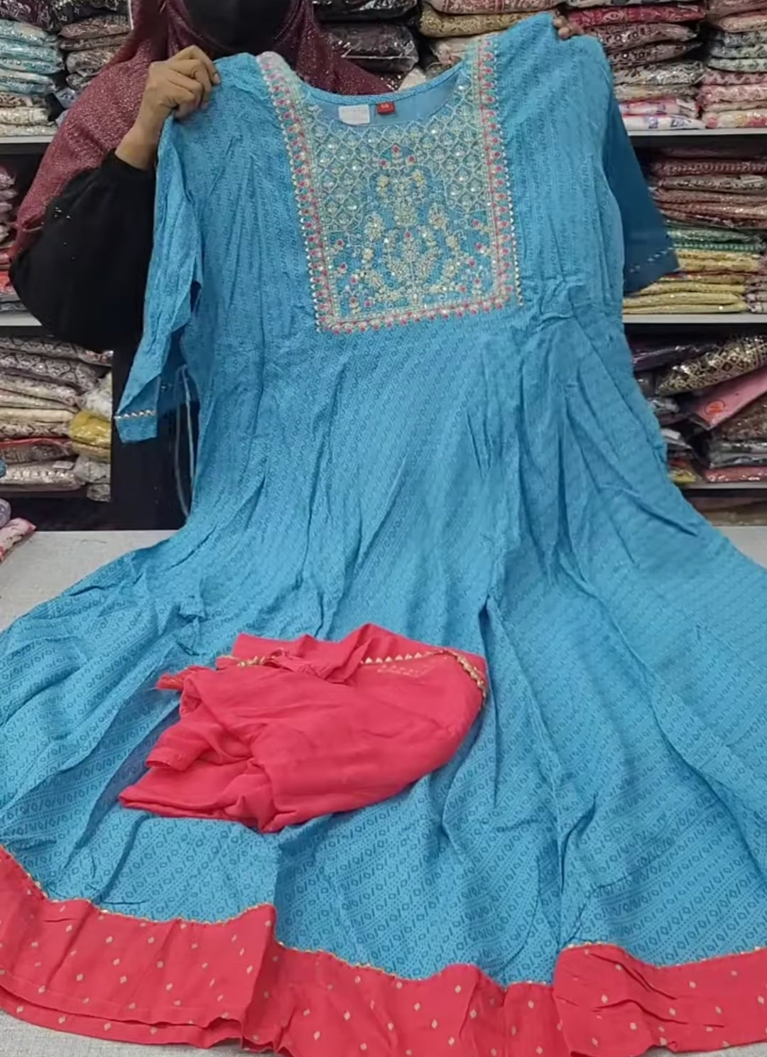 Anarkali Kurti with Shawl | KS142