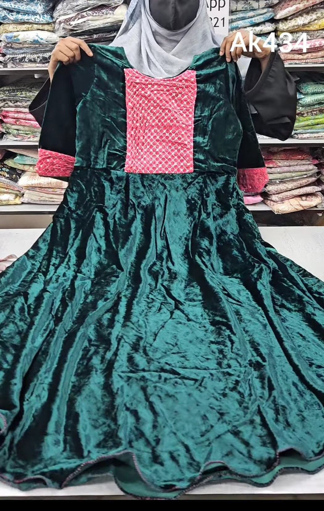 Velvet Anarkali Kurti | AK434