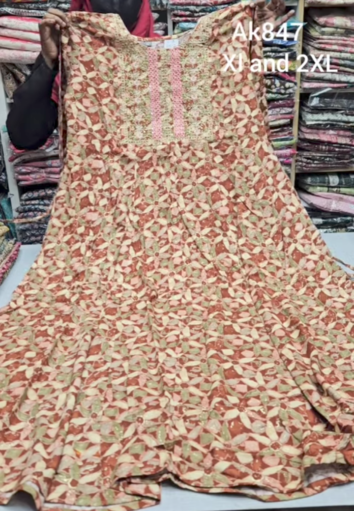 Rayon Anarkali Kurti | AK847