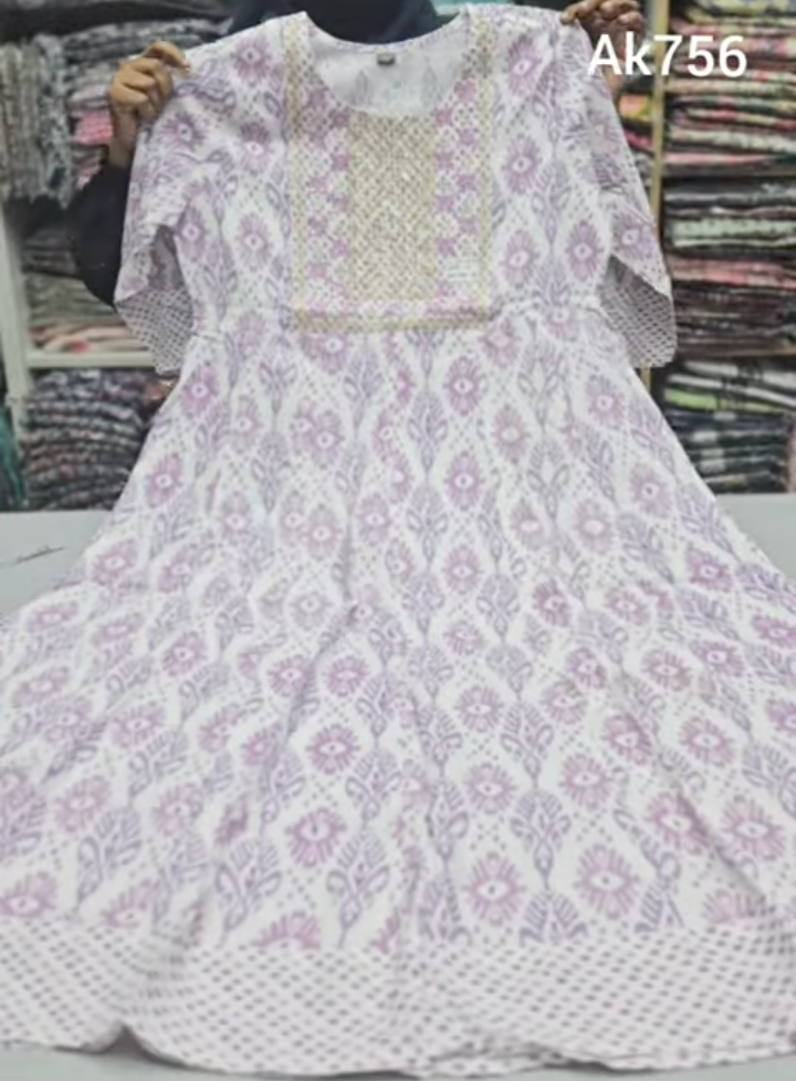 Rayon Anarkali Kurti | AK756